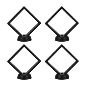 Magideal - Caja De Almacenamiento De Joyería De Película Fina De 4 Piezas, Vitrina Flotante 3D, Caja De Presentación 3D Marco Flotante 3D Con Soporte Para Joyerí 14X14X2Cm