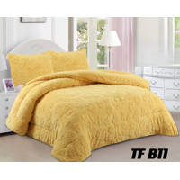 Mundo Shopping - Cobertor Texturizado En Diseño De Trebol Color Mostaza Dos Plazas