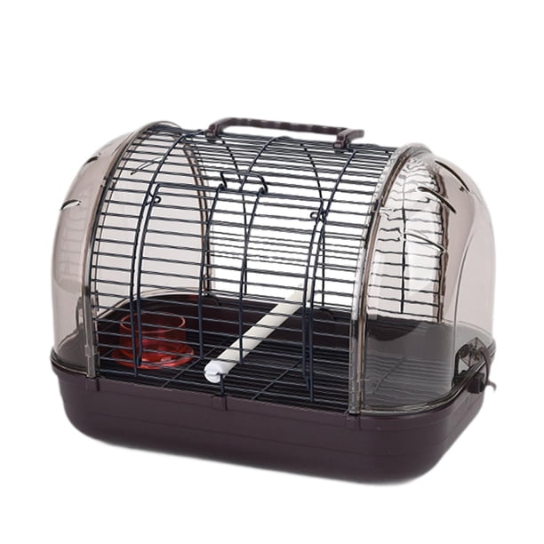 Jaula de Transporte para Pájaros, Jaula de Viaje Pequeña, Transpirable, Extraíble, Jaula para Pájaros, Jaula para Mascotas, para Pájaros, Canarios, Lo Marrón