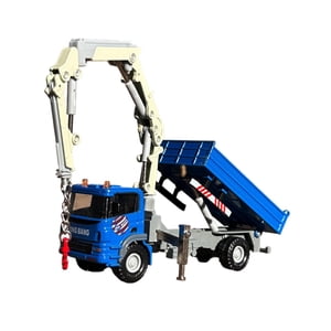 Magideal - Camión Grúa A Escala 1: 60, Juguete, Regalos Del Día De San Valentín, Juego De Simulación Para Niños Mayores De 3 Años, Modelo De Grúa Fundida, Camión Azul