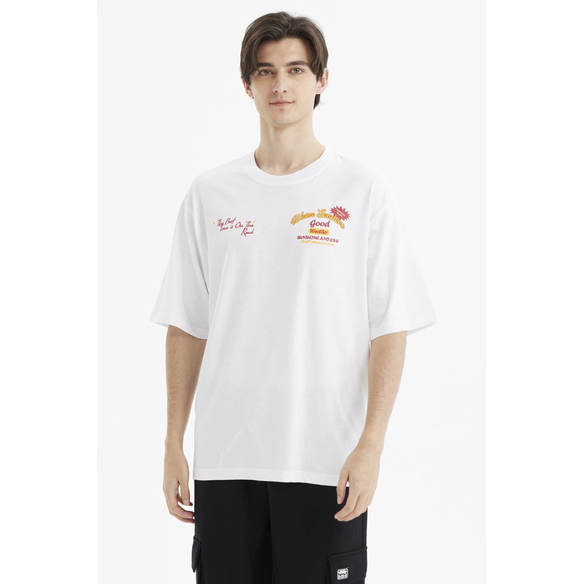 Fashionspark - Polera Hombre Oversize Blanco - Vll