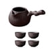 thumbnail image 3 of Tetera De Cerámica Con Juego De Tazas Duradera Con Asa Lateral Para La Cocina Del Hogar Del Hotel Negro, 3 of 5