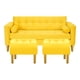 thumbnail image 1 of Sofa Retro 3c + 2 Pouf Felpa 01 Amarillo, 1 of 6
