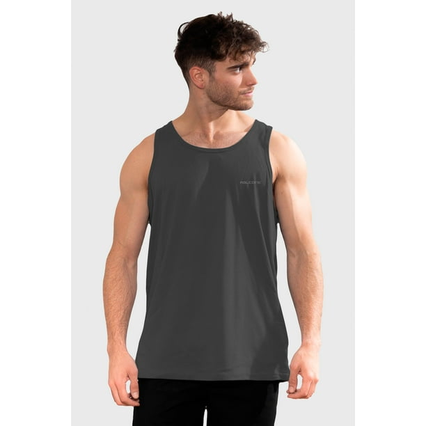 Polera Orgánica Sin Mangas Classic V2 Gris Oscuro Hombre Falcone