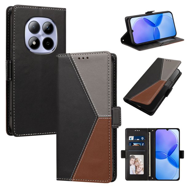 Funda Tipo Libro para Xiaomi Redmi Note 15 Pro 4G con Ranuras, Negro