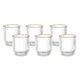 thumbnail image 2 of Set 6 Vasos Vidrio Borde Dorado Vaso Whiskero Acanalado 250ml Transparente, 2 of 7