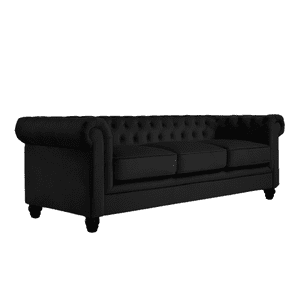 Mueblart - Sofá Chesterfield 3 Cuerpos Eco Cuero Negro