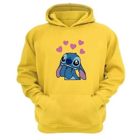 Genérico - Polerón Canguro Extraterrestre Azul Amarillo Talla Xs Unisex