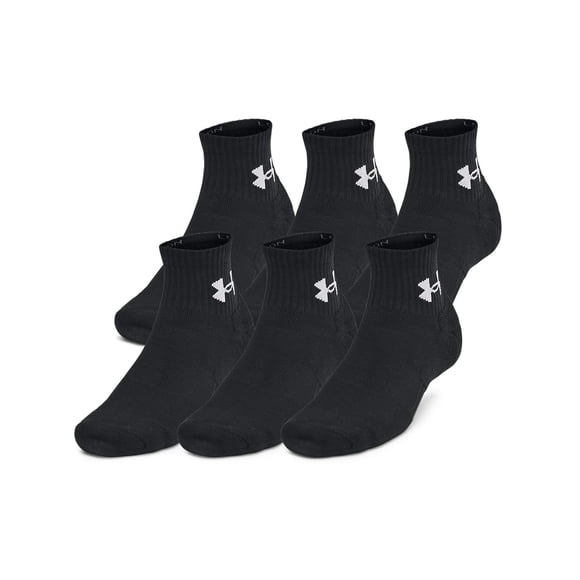 Pack de 3 unidades de calcetines Under Armour Training Cotton Quarter, color negro