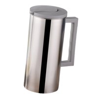 Magideal - Jarra De Acero Inoxidable De 1, Con Asa Y Tapa, Jarra De Agua, Hervidor De Agua Fría, Jarra De Leche De Metal Para Cafetería Restaurante Hotel , Gris