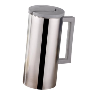 Magideal - Jarra De Acero Inoxidable De 1, Con Asa Y Tapa, Jarra De Agua, Hervidor De Agua Fría, Jarra De Leche De Metal Para Cafetería Restaurante Hotel , Gris