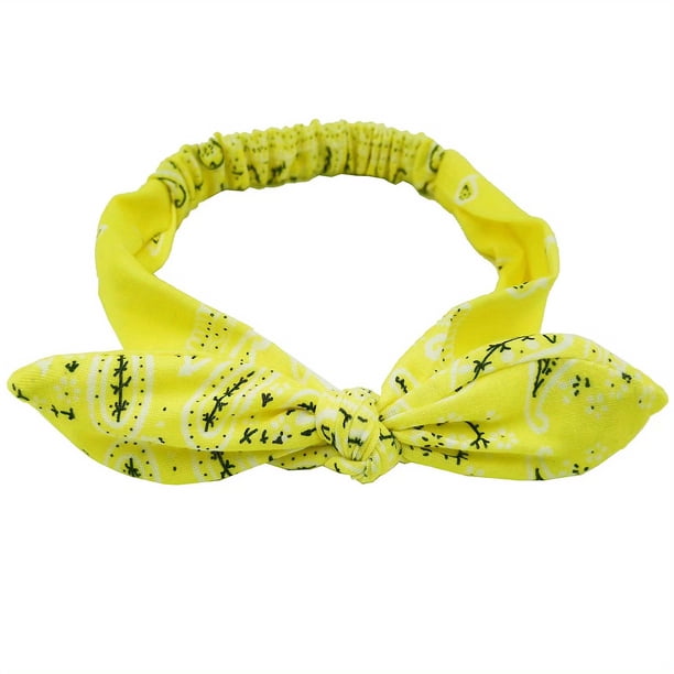Paisley Print Boho Head Band Women's Soft Headbands Vintage Bowknot Elastic Hairbands Trendy Hair Accessories