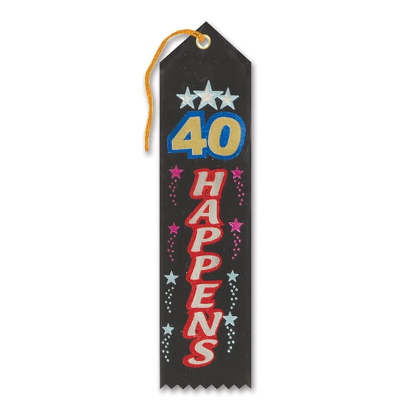Listón de premio Beistle 40 Happens negro multicolor 1 pieza