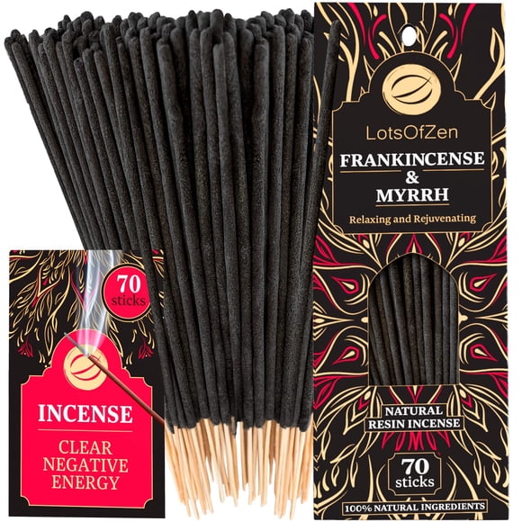 Kit para difuminar varillas de incienso, incienso y mirra, 70 unidades