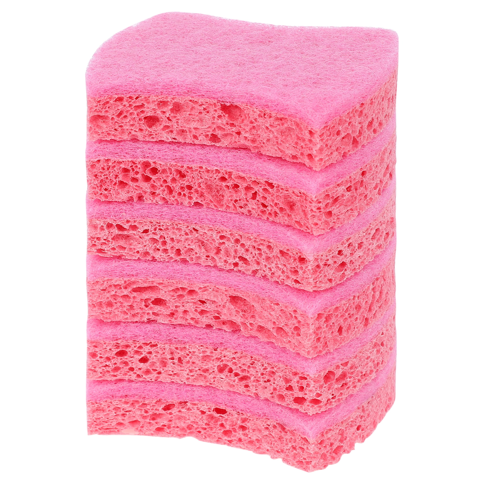 Regalwoven Esponjas De Cocina No Rayan, Esponjas De Doble Cara Para Lavar Platos, Ollas Y Sartenes, Esponjas De Limpieza Para Cocina, Hogar, Baño Rosa 6 Piezas
