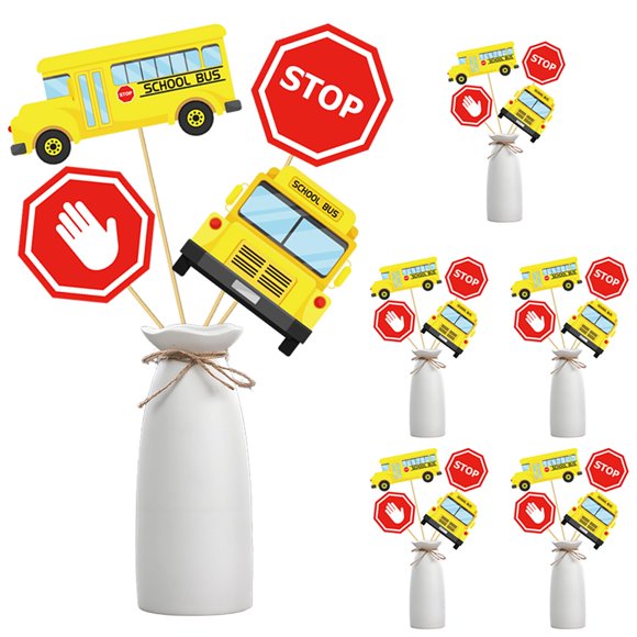 Decoraciones para Fiesta CHNBF Set de 24 Piezas Autobús Escolar Impermeable