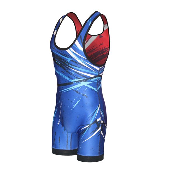 Matman USA The Breakdown Malla de lucha reversible para hombre (azul rey/rojo, XXL)