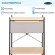 thumbnail image 5 of Velador 2 Niveles Carry All Línea Minimalist 1 Cajón Marco Metálico Cubierta Madera, 5 of 6