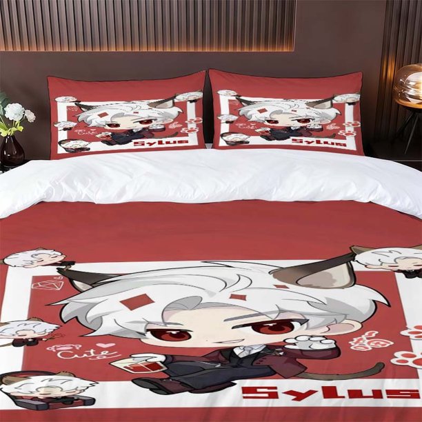 Love And Deep Space Cat-Eared Gentleman Sylus Pattern Three-Piece Set Soft And Comfortable Bedding Set