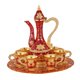 thumbnail image 1 of Juego De Vino Europeo, Juego De Jarra De Copa De Vino De Metal Para Fiesta De Té, Boda, Sala De Estar, Color Rojo Dorado, 1 of 5