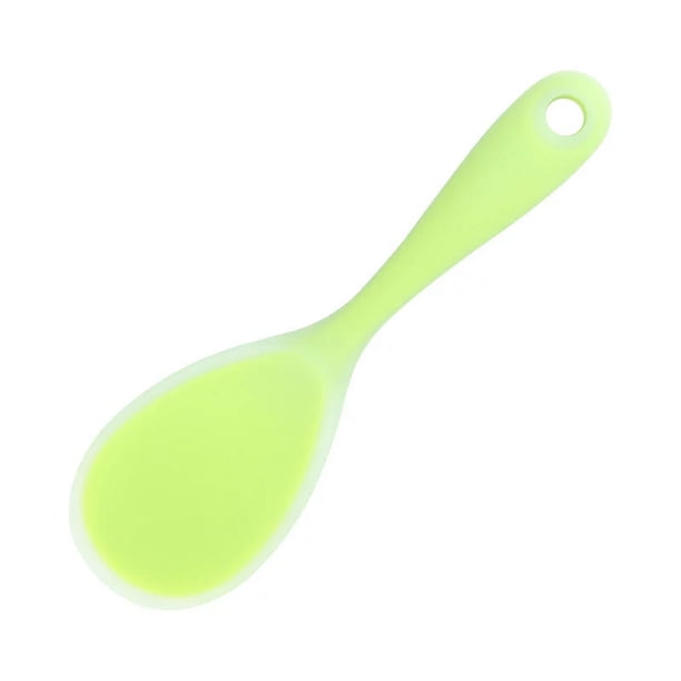 XmhyTop 2 Cucharas de Silicona para Verde semitransparente, 22.5x6.8 cm - Ideal para Servir Arroz, Papas y Platos Calientes sin Escarchas