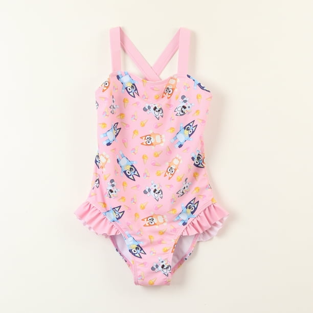 Traje de Baño Tirantes Niña Rosado Bluey & Bingo Bluey