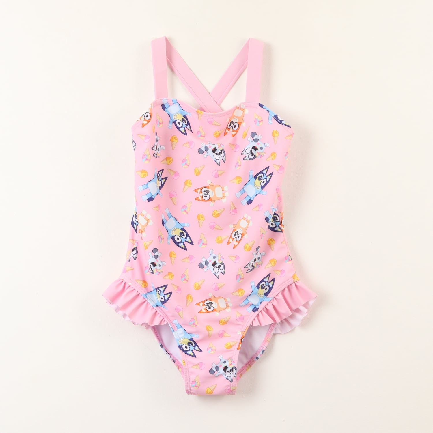Traje De Baño Tirantes Niña Rosado Bluey & Bingo Bluey