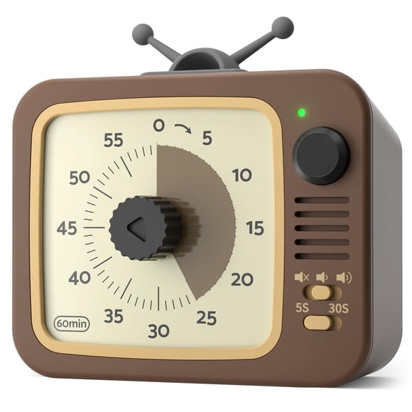 Temporizador visual LIORQUE de 60 minutos con pausa – Marrón