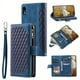 thumbnail image 1 of Premium Leather Flip Phone Case with Zipper Wallet for iPhone 14, 13, 12, 11 Pro Max, X, XS, XR, 8, 7, Plus SE 2020, 2022, 1 of 3