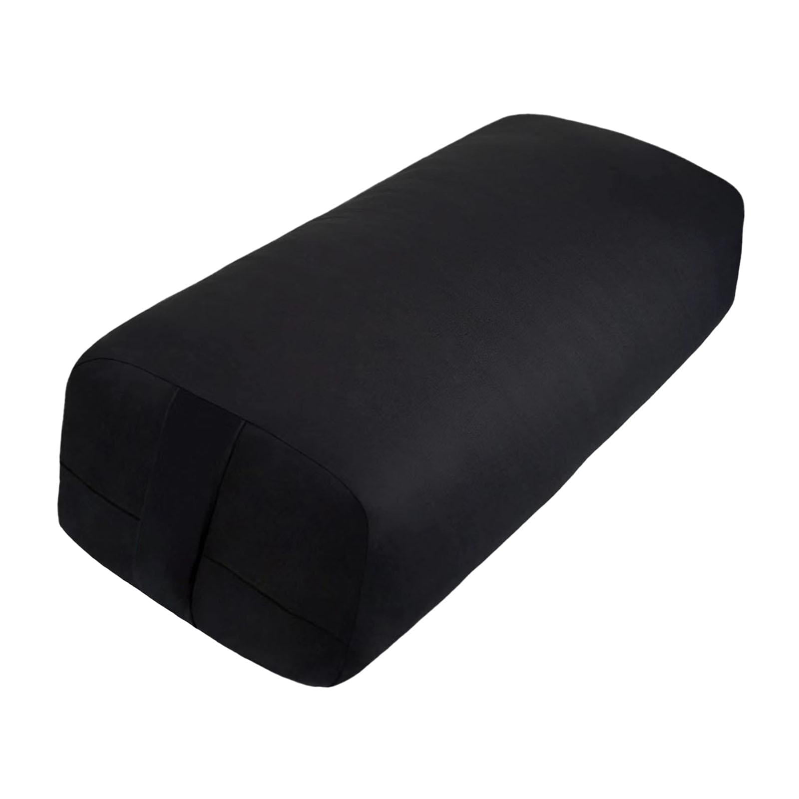 Magideal - Almohada De Yoga, Herramienta De Yoga, Funda De Almohada Suave Con Asa De Transporte Para Mujeres, Almohada Lumbar, Cojín De Meditación Para Práctica Rectángulo Negro