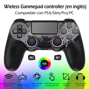 Genérico - Mando Para Ps4/Slim/Pro, Mando Inalámbrico Con Luz, Con Doble Vibración Y Giroscopio De 6 Ejes.