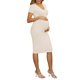 thumbnail image 4 of Vestido de Maternidad para Mujer INSPIRE CHIC Tejido de Suéter de Manga Corta Bodycon de Verano Midi para Embarazo S Beige, 4 of 6