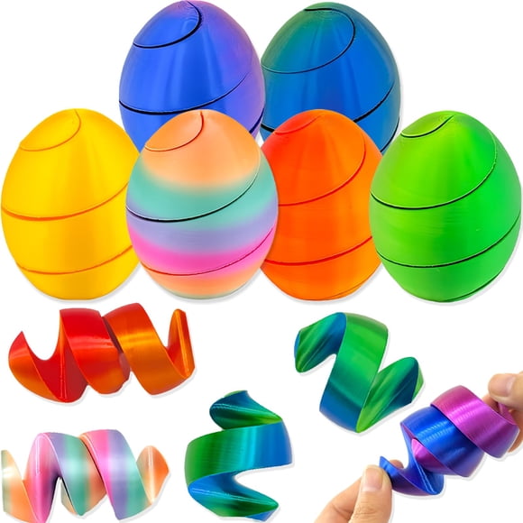 Set de 6 juguetes antiestrés en forma de huevo espiral 3D Crevicia