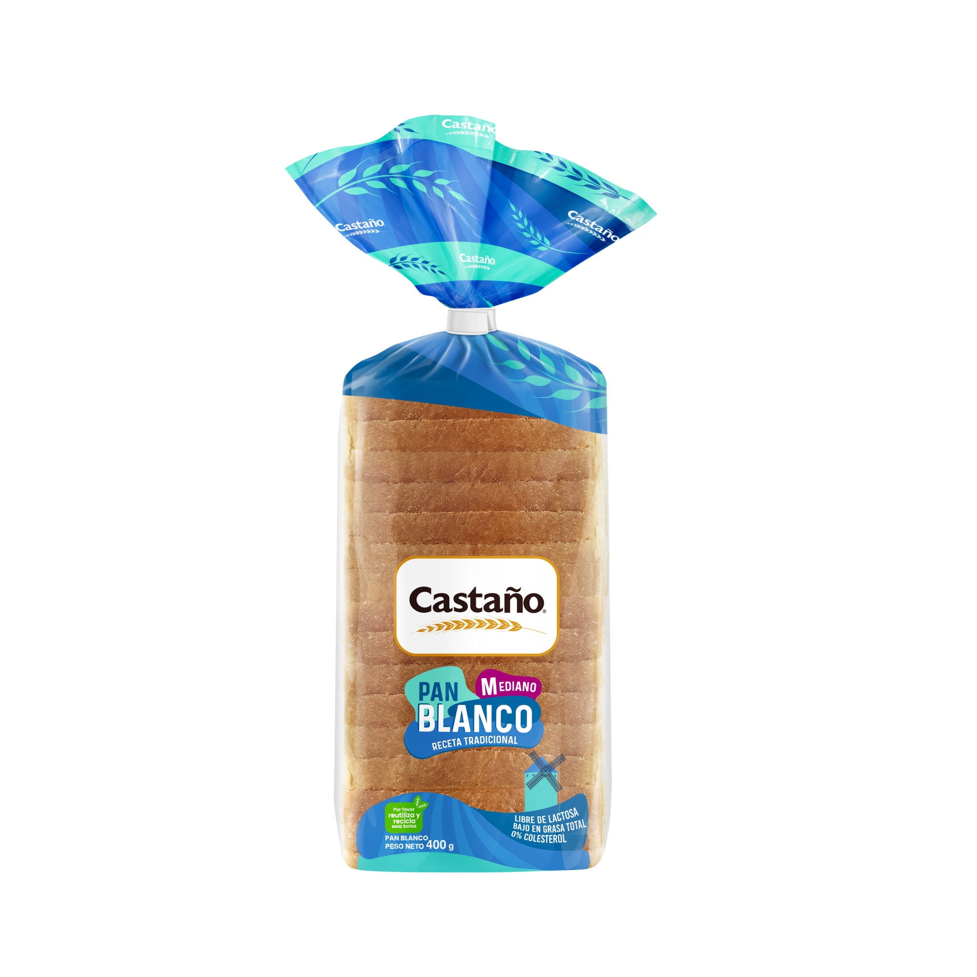 Pan De Molde Blanco 400 g Castaño