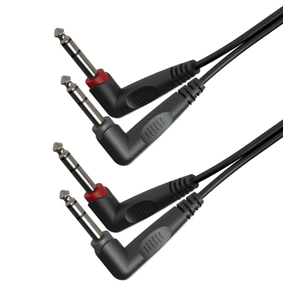 Cable de Audio Doble Jack de 6,3 mm en Ángulo Recto - 3 Metros