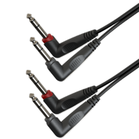 Roxtone - Cable De Audio Doble Jack De 6,3 Mm En Ángulo Recto - 3 Metros