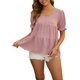 thumbnail image 1 of INSPIRE CHIC Blusas de Maternidad para Mujeres Boho con Volantes Escote en V Botón Manga Corta Camisas en Capas Sueltas Casual XL Rosa, 1 of 6