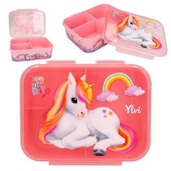 Preciosa Lonchera COLOR CLOUD con unicornios y tres compartimentos Ylvi