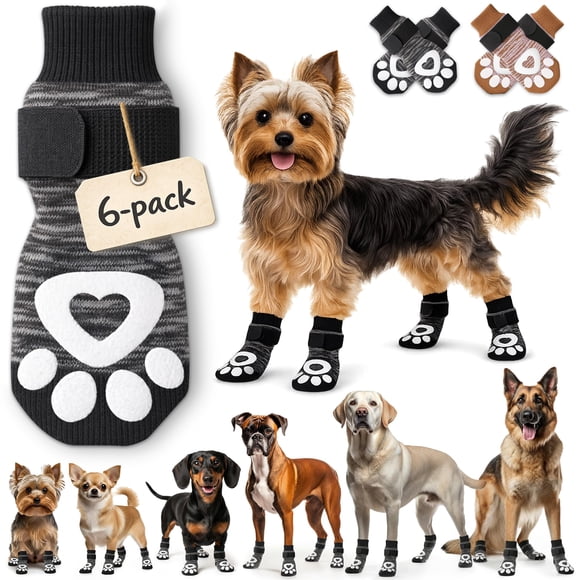 Calcetines antideslizantes para perros Bixie – Pack de 6 (XS)