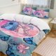 thumbnail image 3 of 3 Pieces Stitch And Angel Bedding Comforter Set Full with 2 Pillowcases for Kids Teens Girls Women Microfiber Easy Wash Light Breathable Cozy White Base Bed Sheets, 3 of 5