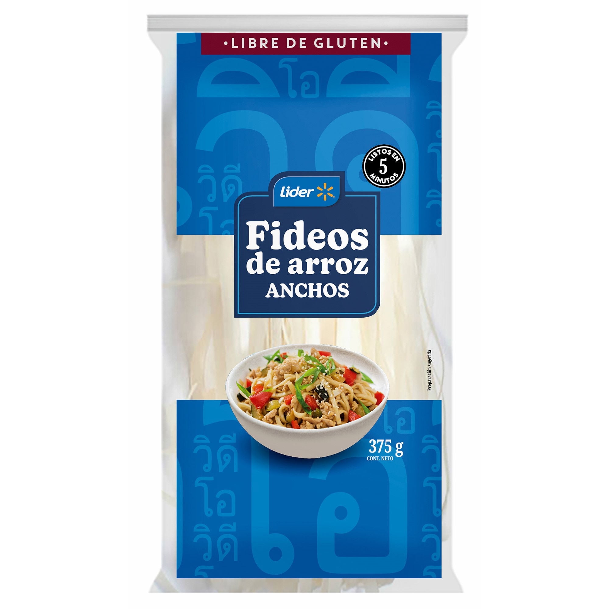 Fideos De Arroz Anchos 375 g Lider