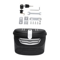 Magideal - Cesta Para Bicicleta Eléctrica, Portaequipajes Para Bicicleta, Diseño Con Candado, Organizador De Artículos Diversos, Práctica Cesta Para Ciclismo De Negro Blanco L