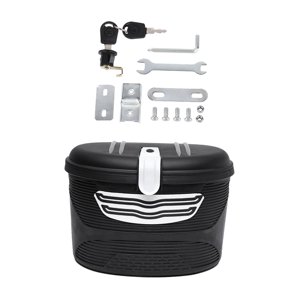 Magideal - Cesta Para Bicicleta Eléctrica, Portaequipajes Para Bicicleta, Diseño Con Candado, Organizador De Artículos Diversos, Práctica Cesta Para Ciclismo De Negro Blanco L