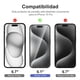 thumbnail image 2 of Protector de pantalla NEW'C para iPhone 15 Pro (6.1 pulgadas), paquete de 3, 2 of 7