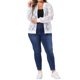 thumbnail image 2 of Agnes Orinda Chaqueta de Colegio Escolar para Mujer Tallas Grandes con Encaje Floral Transparente de Manga Larga con Cremallera Ligera Chaquetas de Béisbol 4X Blanco, 2 of 6