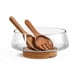 thumbnail image 1 of Juego de ensaladeras KITEISCAT de cristal extra grande con madera de acacia, 1 of 7