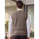 thumbnail image 3 of INSPIRE CHIC Chaleco de Punto Clásico sin Mangas para Hombre con Cuello en V y Diseño de Rombos S Marrón, 3 of 6