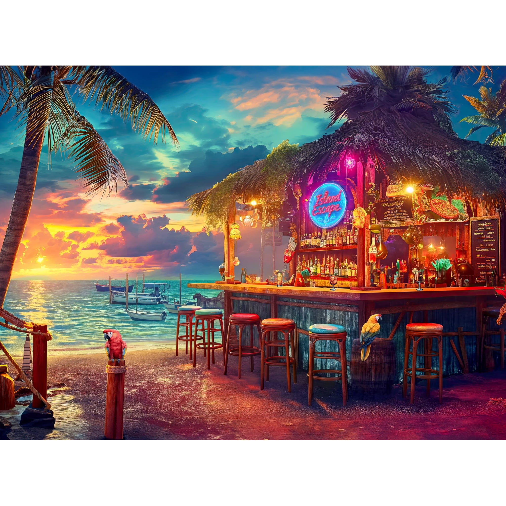 Rompecabezas Prime Time Puzzles 1000 Piezas, Bar De Playa