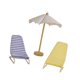 thumbnail image 5 of 3 Piezas 1:12 Silla De Playa Y Sombrilla Para Casa De Mu?ecas Para Jardín En Miniatura Interior Azul Amarillo, 5 of 5