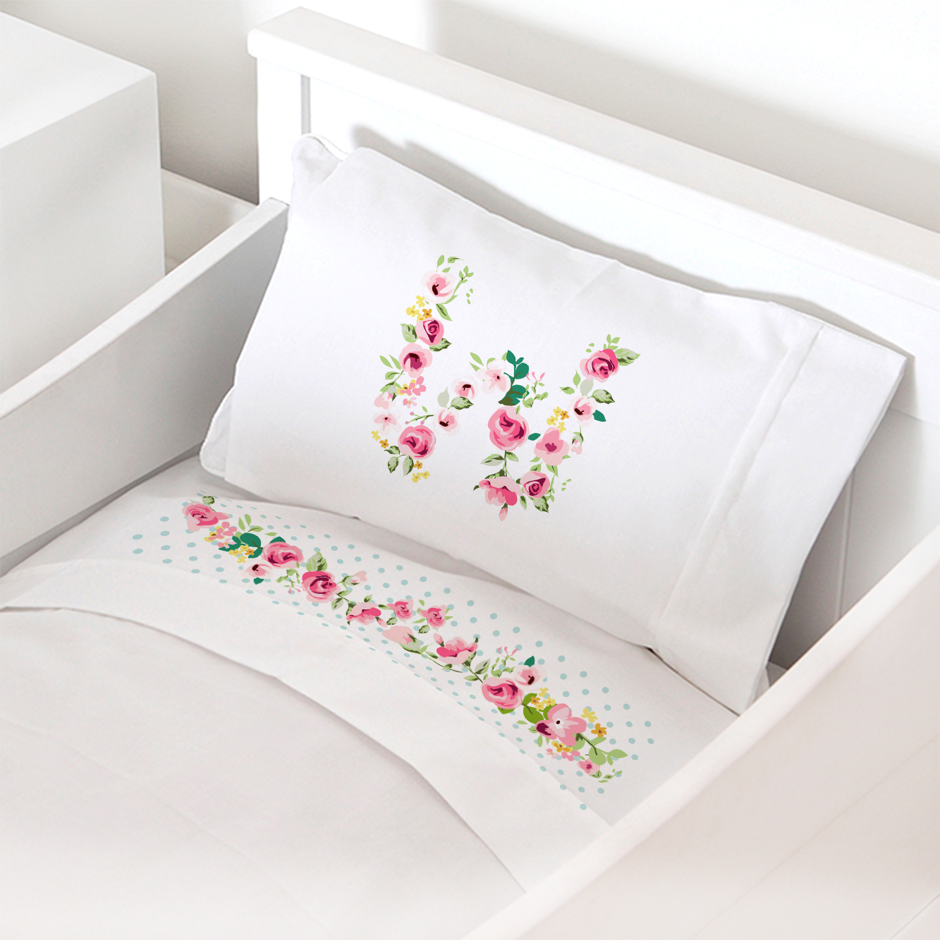 Tuyo Print - Juego De Sábanas Cuna Letras Vintage W